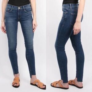 Frame Denim Le Skinny de Jeanne Woodbine Wash Step Hem Skinny Jeans Size 29